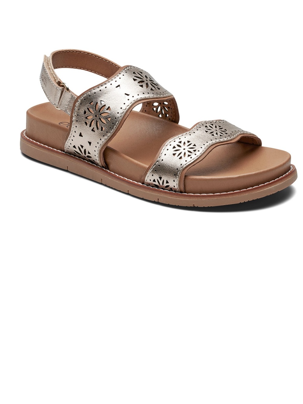 Earth Women’s Metallic Gold Laser-Cut Slingback Sandal